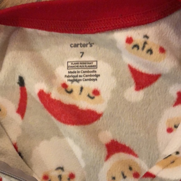Carter’s Santa Fleece Footed Pajama size 7 - Picture 3 of 5